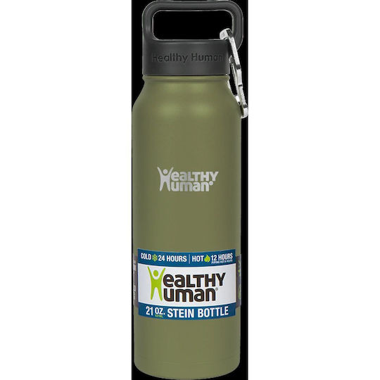 Healthy Human Bottle Thermos Stainless Steel / Plastic BPA Free 621ml Stein Bottle Olive Healthy Human