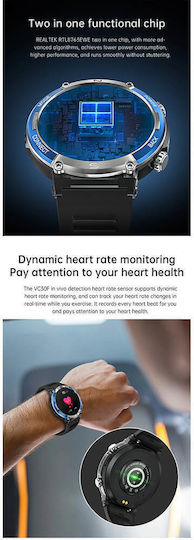 Microwear X11 Smartwatch με Παλμογράφο (Black / Blue)
