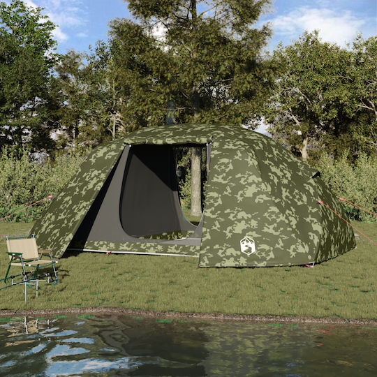 vidaXL Fishing Igloo Green Camping Tent for 7 People 514x465x187cm