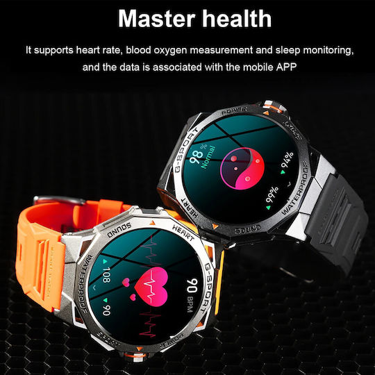 Microwear K62 Smartwatch with Heart Rate Monitor (K62 Orange)