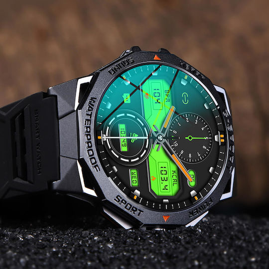 Microwear K62 Smartwatch με Παλμογράφο (Μαύρο)