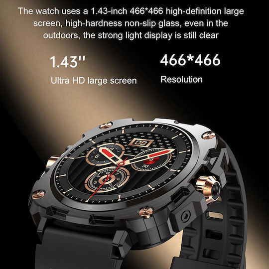 Microwear Ak71 Smartwatch (Μαύρο)