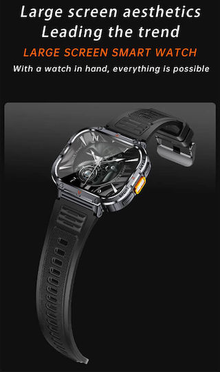 Microwear NX23 Smartwatch με Παλμογράφο (Πορτοκαλί)
