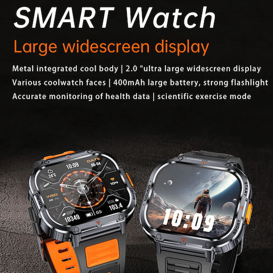 Microwear NX23 Smartwatch με Παλμογράφο (Πορτοκαλί)