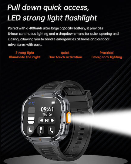 Microwear NX23 Smartwatch με Παλμογράφο (Πορτοκαλί)