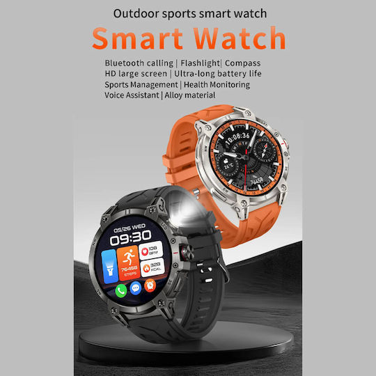 Microwear KC89 Smartwatch cu Pulsometru (Negru)