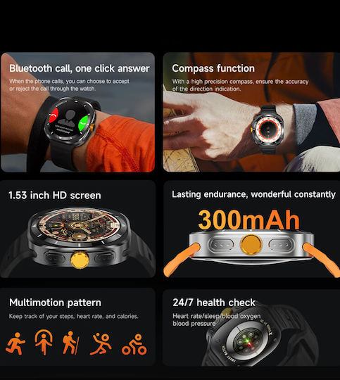 Microwear F7 Smartwatch (Schwarz)