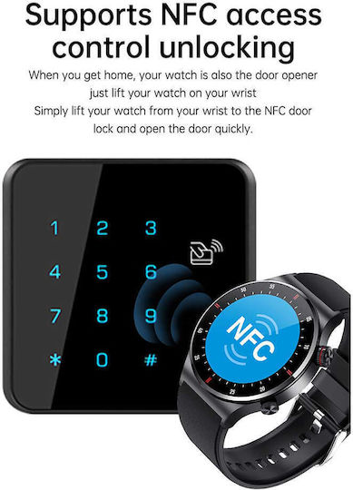 Microwear QW33 46mm Smartwatch με Παλμογράφο (Steel Silver)