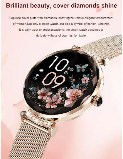 Microwear NX7 Pro Stainless Steel 38mm Smartwatch with Heart Rate Monitor (Silver Steel)