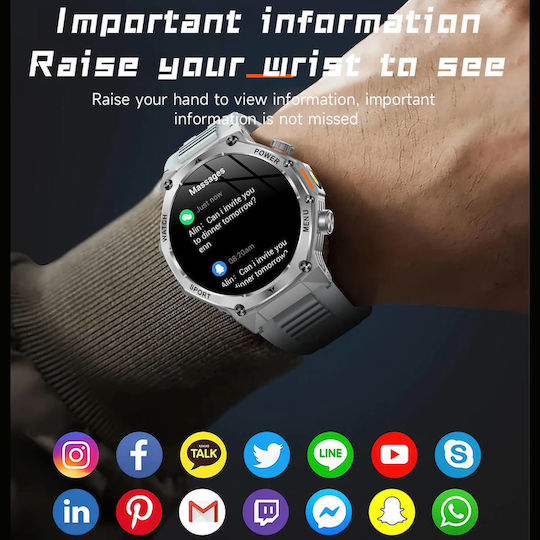 Microwear AK82 Smartwatch (Silber)