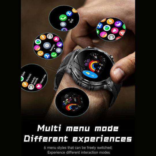 Microwear AK82 Smartwatch (Μαύρο)