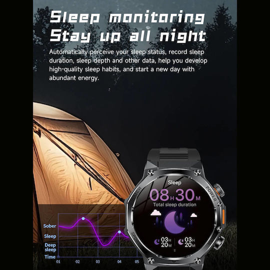 Microwear AK82 Smartwatch (Μαύρο)