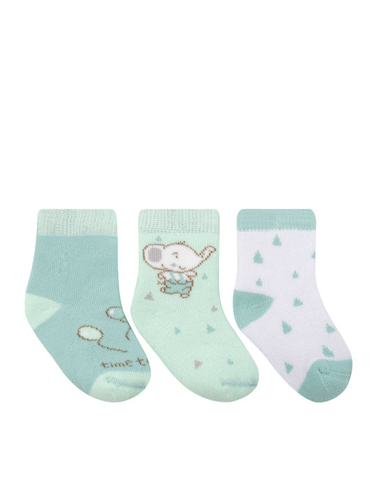 Kikka Boo Παιδικές Κάλτσες Elephant Time Πράσινες 3 Ζευγάρια
