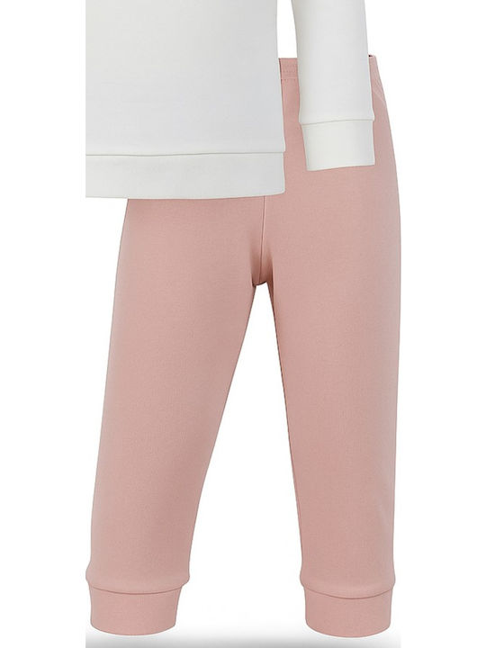 Venere Παιδική Πιτζάμα Χειμωνιάτικη White Pink
