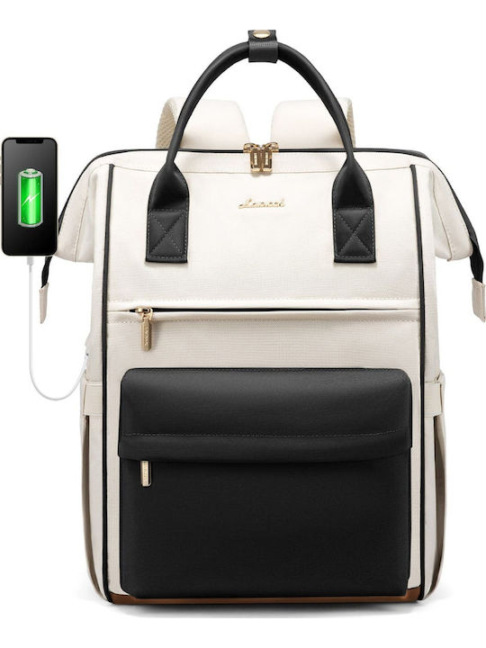 Lovevook Wasserdicht Tasche Rucksack für Laptop 15.6" beige/black MB2146