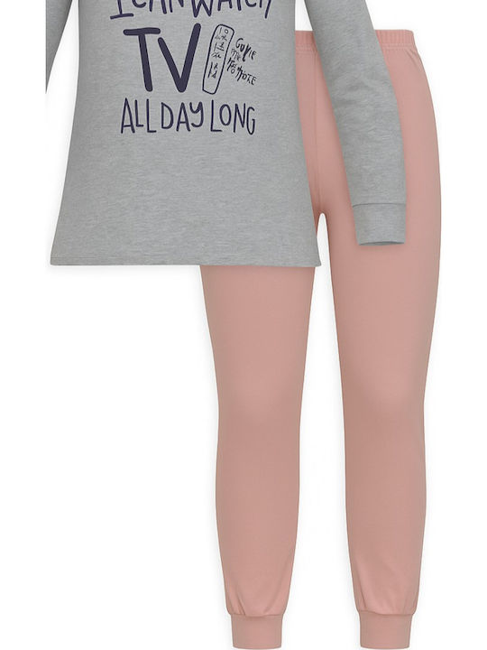 Venere Παιδική Πιτζάμα Χειμωνιάτικη Grey Pink