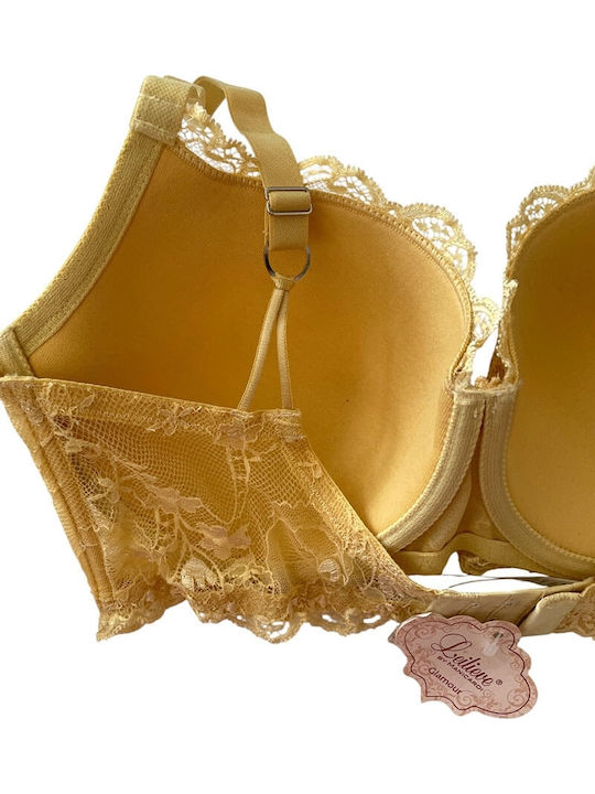 Balconette Balconette Bra with Light Padding Underwire Yellow