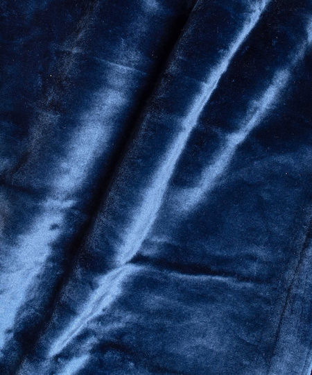 Silk Fashion Κουβέρτα Βελουτέ Μονή 160x220εκ. Μπλε