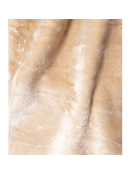 Silk Fashion Κουβέρτα Βελουτέ Μονή 160x220εκ. Μπεζ