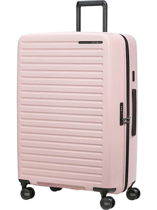 Samsonite Restackd Große Hartschale Reisekoffer Rosa mit 4 Rädern Höhe 75cm