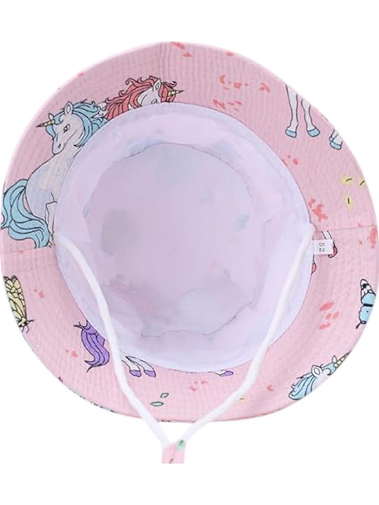 Queen Mother Παιδικό Καπέλο Bucket Υφασμάτινο Αντηλιακό Pink Unicorn Ροζ
