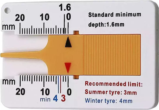 Tire Wear Indicator – Tread Depth Gauge 0-20mm Pocket Size