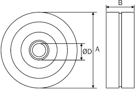 Metal Wheel 280x90x2mm Plastic Hub Diameter 25