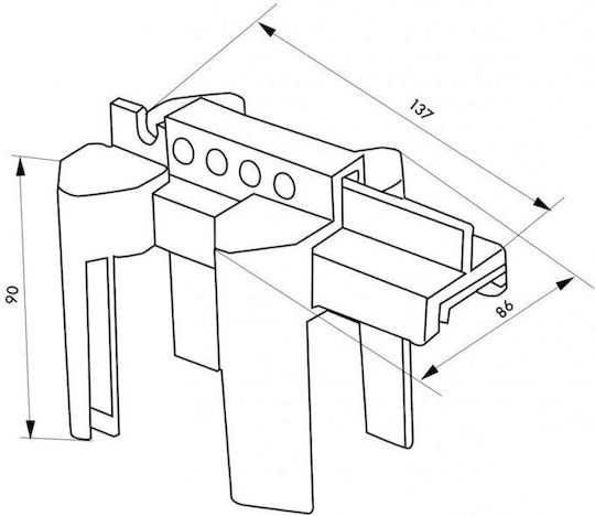 Verschiedene Sanitärartikel Metallischer Sicherungsknopf 1/4 Drehung Maße 1/2'' Bis 2 1/2'' Thirard 00091239