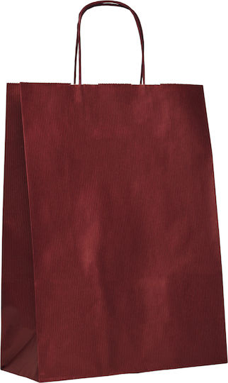Χάρτινη Σακούλα Μπορντώ Στριφτό Premium 27x12x37 250τεμ