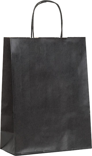 Pungă de Hârtie Neagră Răsucită Premium 27x12x37 250 Bucăți