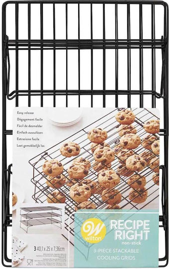 Stapelbare Antihaft-Kühlgitter 40x25 cm Set 3 Stück