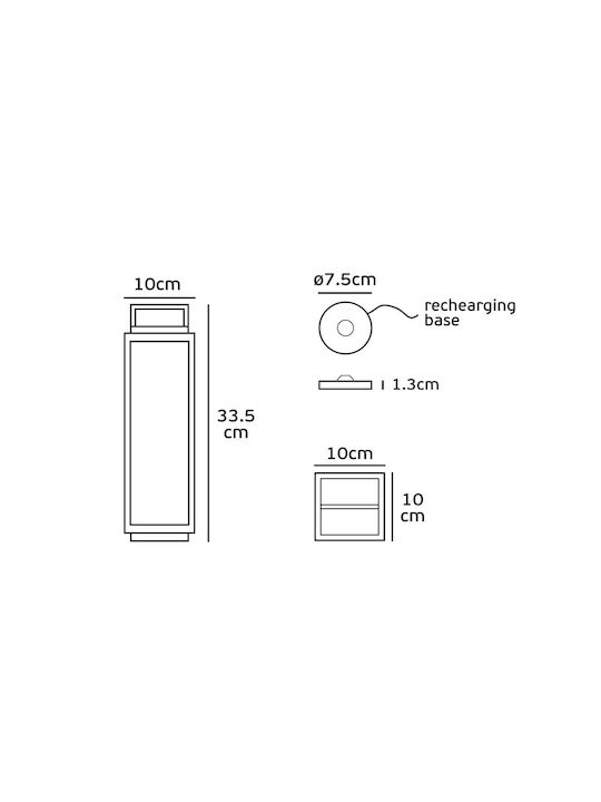 Wiederaufladbares Außenstehlampe Laterne Hydra Weiß LED IP54