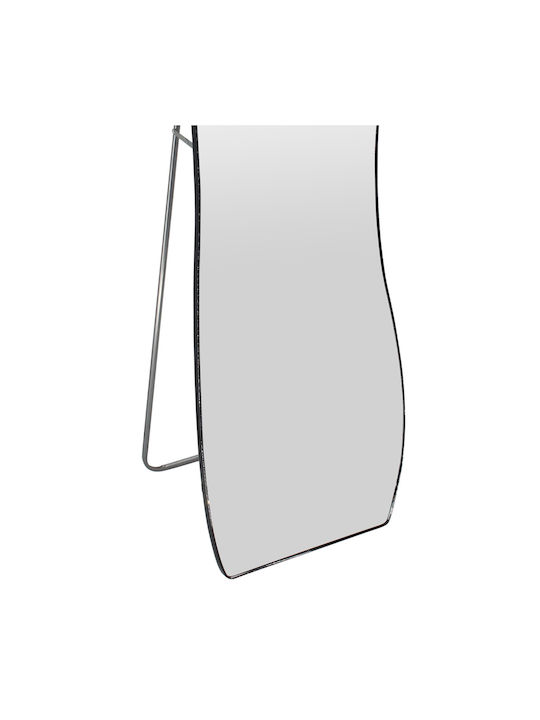 Keskor Asymmetric Floor Mirror with Black Wooden Frame 150x40cm