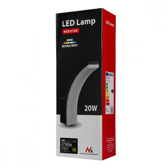 Maclean Led Lamp Grey 20w Ip65 2750lm Neutral White 4000k Mce511 Gr