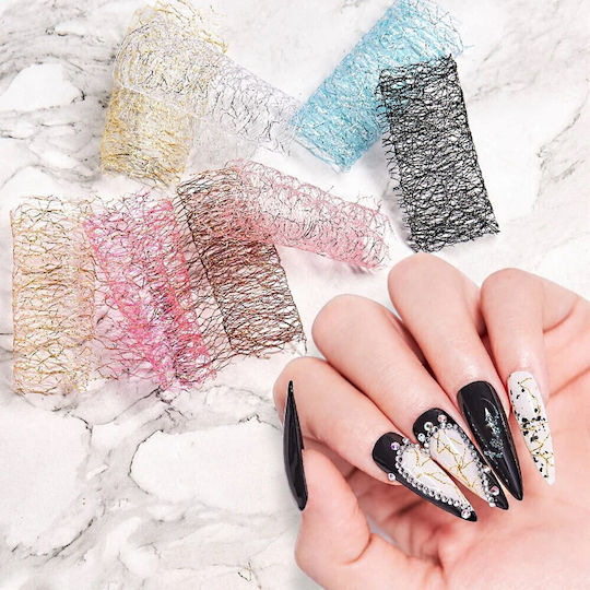4 Rolls Silk Nail Decorations Paper Glass 3