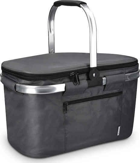 Navaris Insulated Picnic Basket with Folding Handle 27lt in Black Color