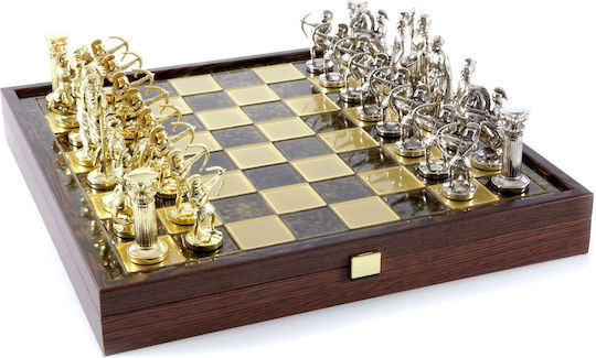 Manopoulos Chess Metal with Pawns 27x27cm