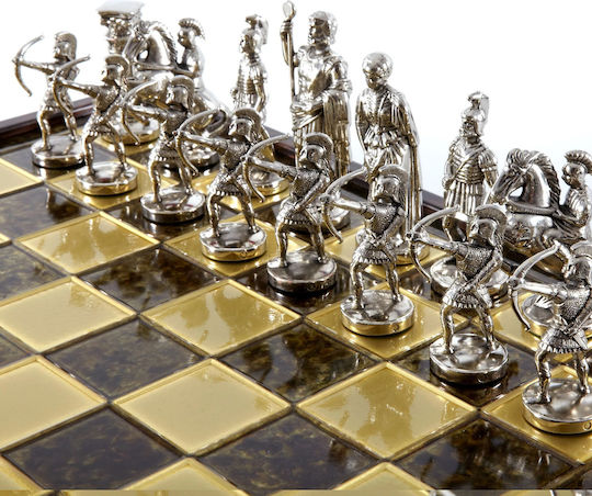 Manopoulos Chess Metal with Pawns 27x27cm