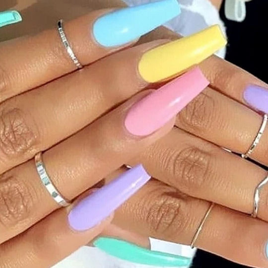 Κασετίνα 100 Candy Colorful False Coffin Tips Χωρίς Εγκοπή