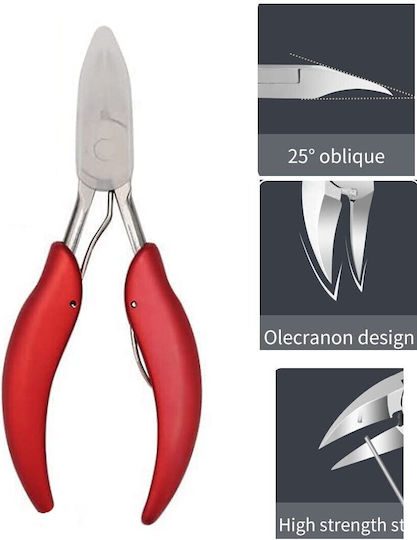Pensetă Metalică Pentru Îngrijirea Unghiilor Mâner Roșu