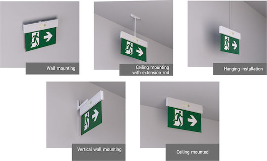 Olympia Electronics LED Exit Emergency Light with Battery Powered KLD-22 1pcs