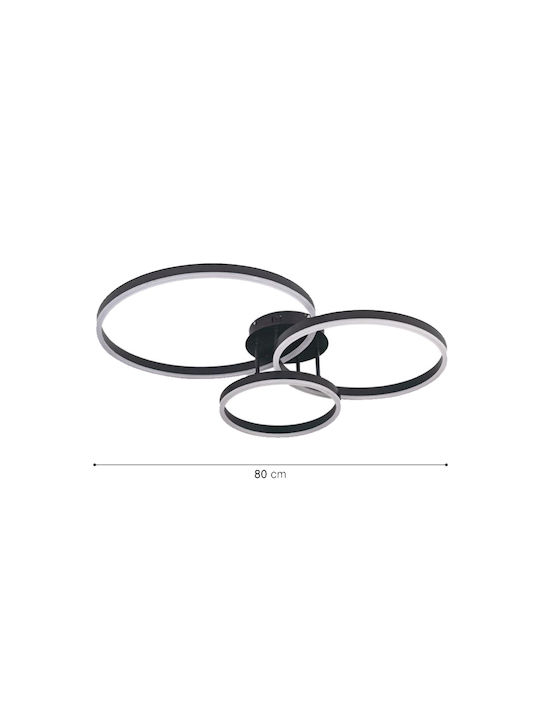 Inlight Ceiling Mount Light 95cm Gray with Integrated LED
