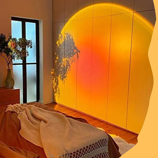 Lampă ambientală RGB OEM, efecte de lumină, control prin aplicație, telecomandă, proiectează apusul, cap rotativ 360°, negru