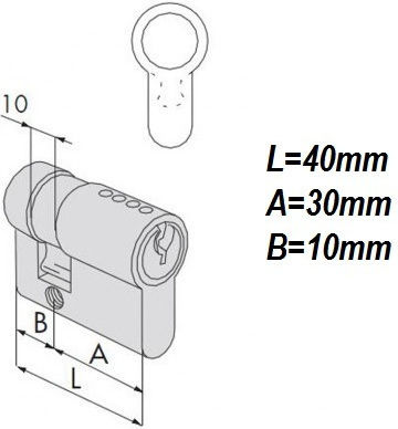 Cisa Locking Line Zylinder 40mm 30mm-10mm