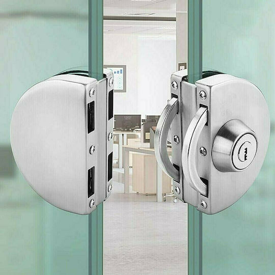 Glass Door Lock Additional Locking Inside-Outside Security Key Door Gap +7 mm
