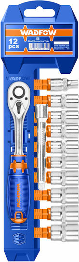 Wadfow Set de chei tubulare și clichet 1\4" 12buc