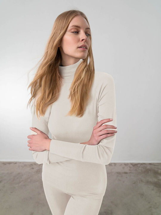 Women's Blouse Turtleneck Gray