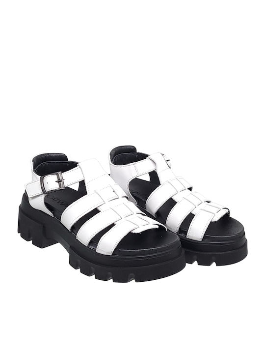 Women's Flat Sandals Flatforms in White Color