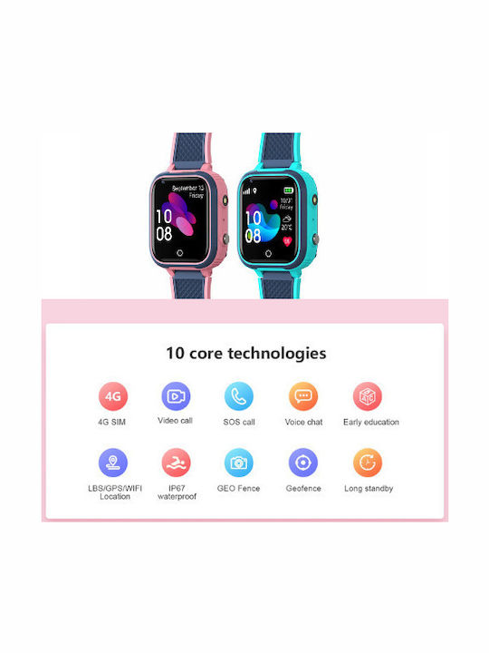 Nubi Kinder-Smartwatch LT21 4G mit Kamera Rosa