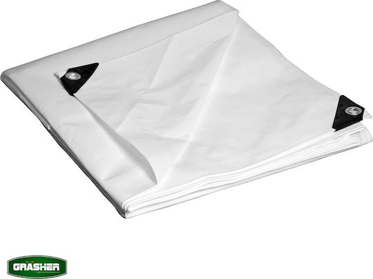 Grasher Αδιάβροχος Μουσαμάς Λευκός 120 Gr/m² 5x8m 102437wh
